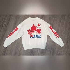 Vintage Hockey Canada 94 Lillehammer Olympics Crewneck White